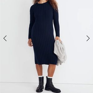 Madewell NWT (re)sourced ribbed midi sweater dress
